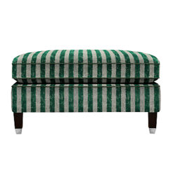 Duresta Grayson Footstool, Umber Leg Scirocco Stripe Emerald